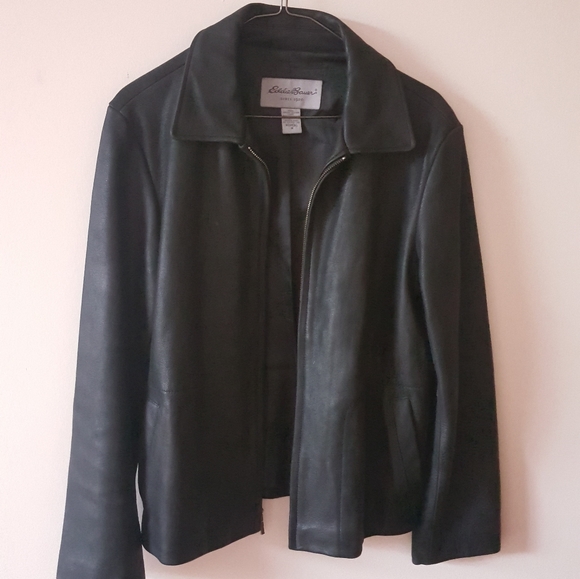Eddie Bauer Women's Black Genuine Leather Jacket - Picture 1 of 4